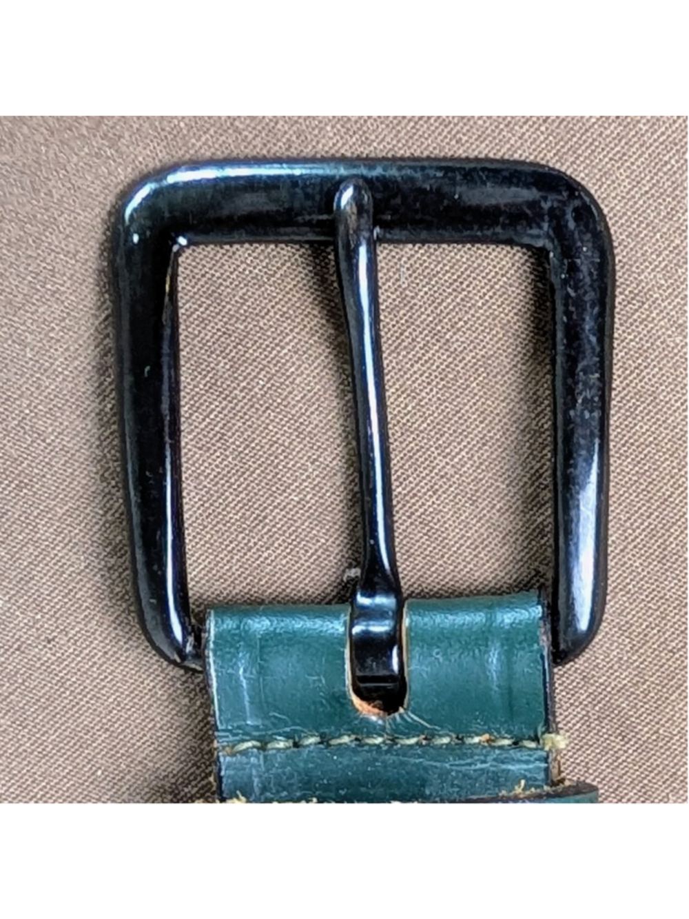 Vintage Girl Scouts Green Leather Uniform Belt Size 30 Top Grain Bridle Cowhide - Picture 3 of 9